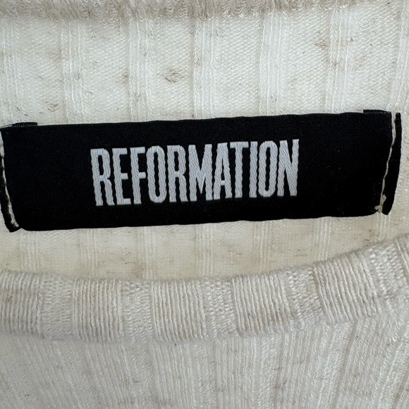 Reformation Rib Knit Long Sleeve Mini Dress S - Picture 10 of 10